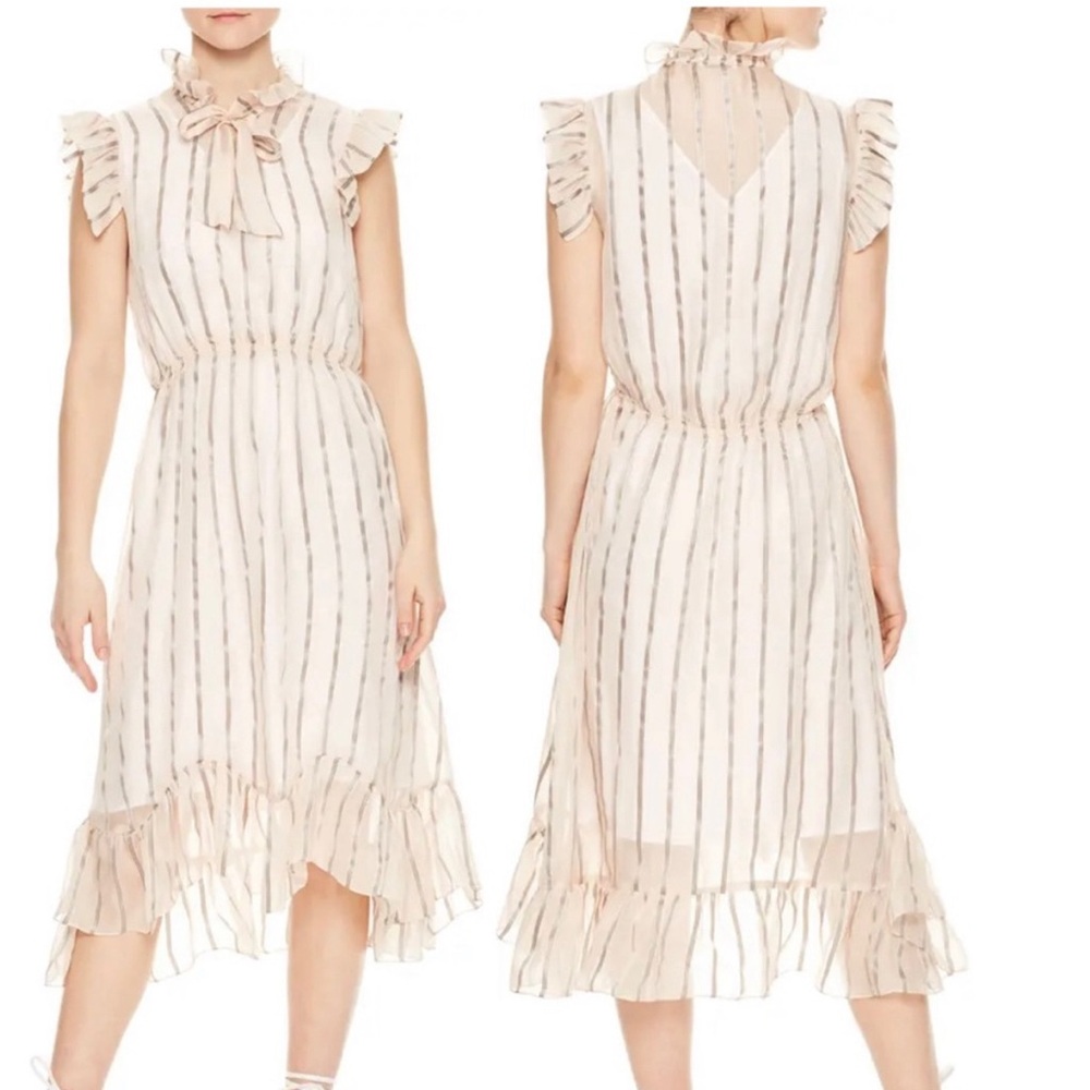 SANDRO Transparent Striped Dress